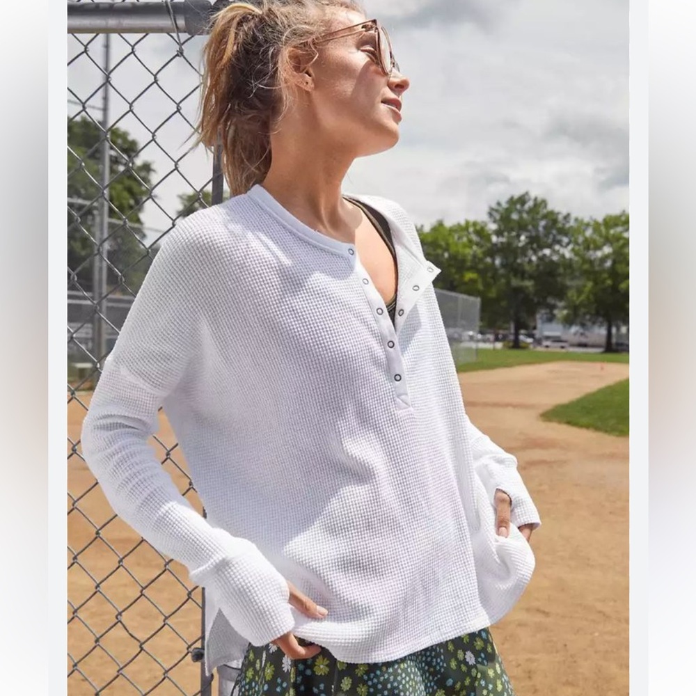 Aerie Offline White Henley Shirt